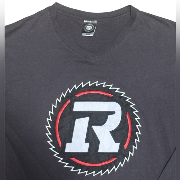 REDBLACKS - Men's Long Sleeve V-neck Ottawa Redblacks Tee, Medium, Grey - Picture 3 of 3